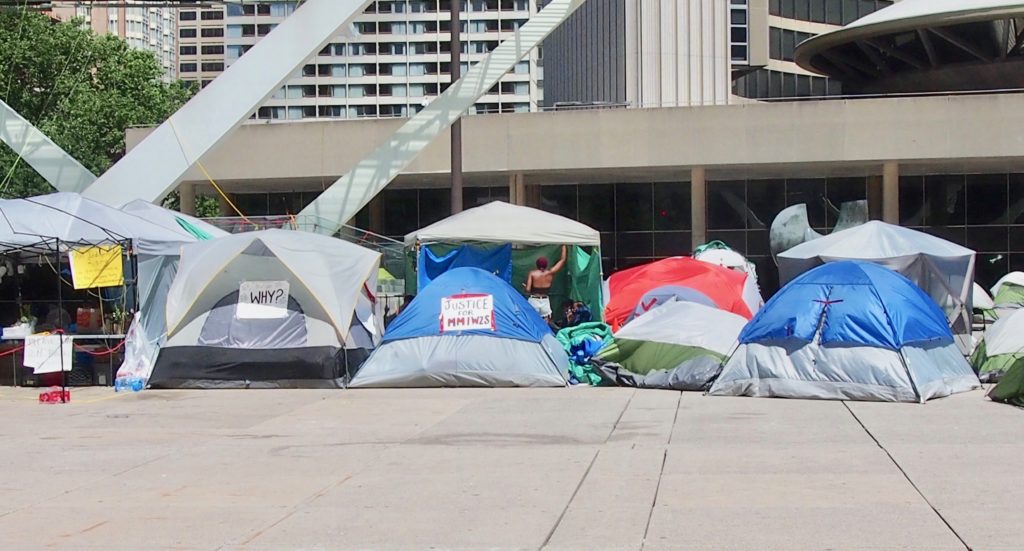 Tent city outside city hall 3 days before they had to move Stephen J
