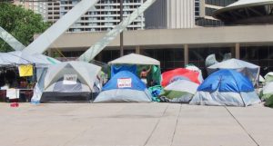 Tent City at the start of the pandemic